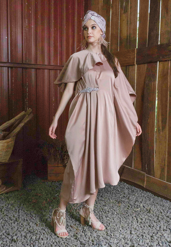 Leila Drape Kaftan Dress