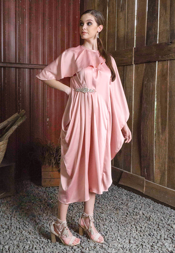 Leila Drape Kaftan Dress